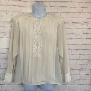 Christine & Jill vintage sheer cream blouse size 12